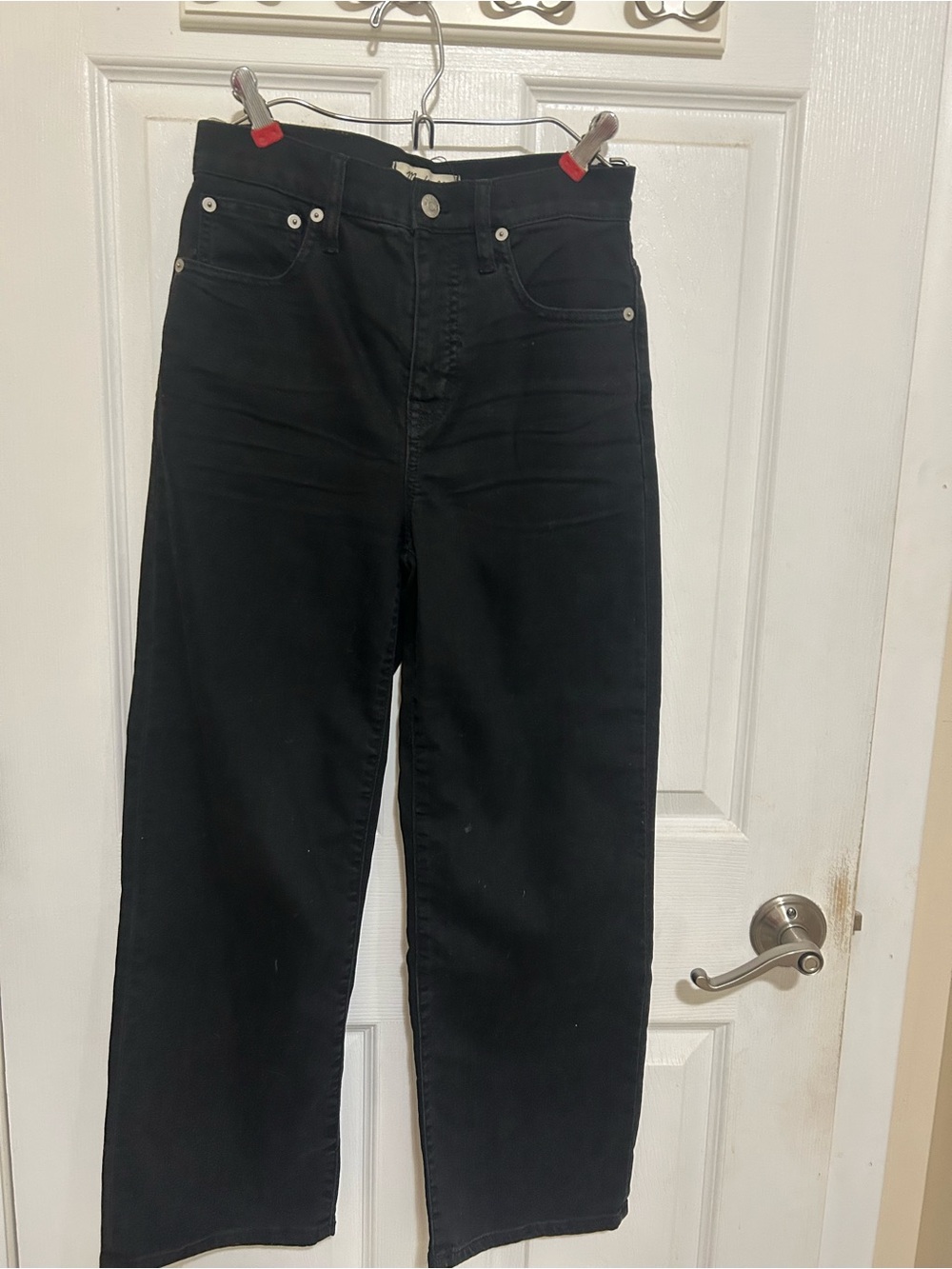 Madewell black straight leg jeans